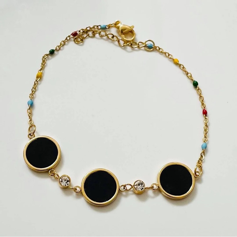 Black gold plated bracelet stainless steel